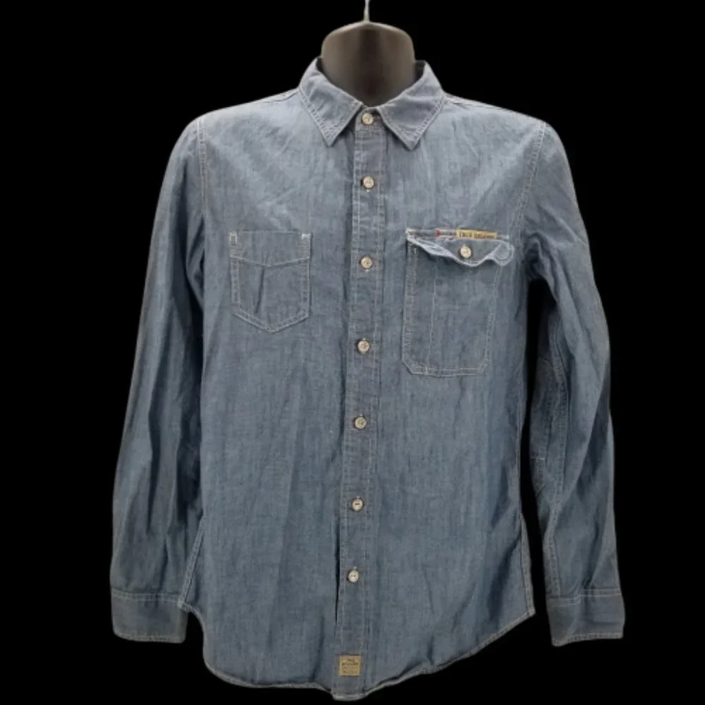 True Religion Denim Distressed LONG SLEEVE Mens SHIRT Small S